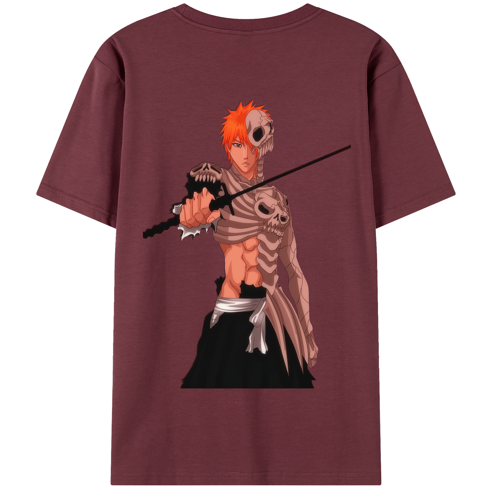 （画像用） ブリーチ 黒崎一護（くろさき いちご）BLEACH Kurosaki Ichigo 綿100％半袖Tシャツ（背面プリント）